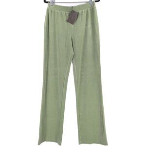 NWT ST. JOHN SPORT WILLOW Velvet Pull on Elastic‎ Waist Straight Pants MEDIUM